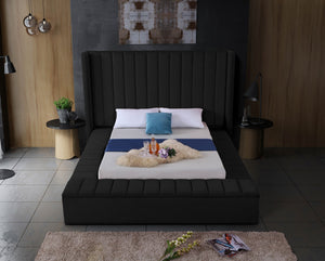 Joanne Queen Bed In Black Velvet