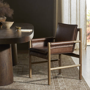 Kellis Dining Chair In Havana Brown And Amber Ash