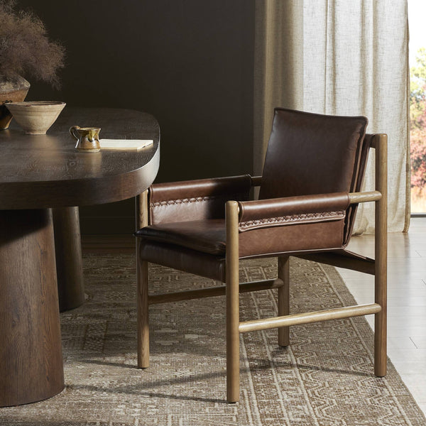 Kellis Dining Chair In Havana Brown And Amber Ash