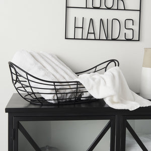 Mateo 22.0L x 12.0W x 7.9H Black Metal Basket
