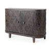 Lennon 47.2L x 15.0W x 33.1H Dark Brown Fir Veneer 4 Door Demilune Cabinet