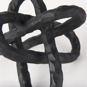 Wilhelm I (Small) 7L x 7W Black Metal Link Decor Object
