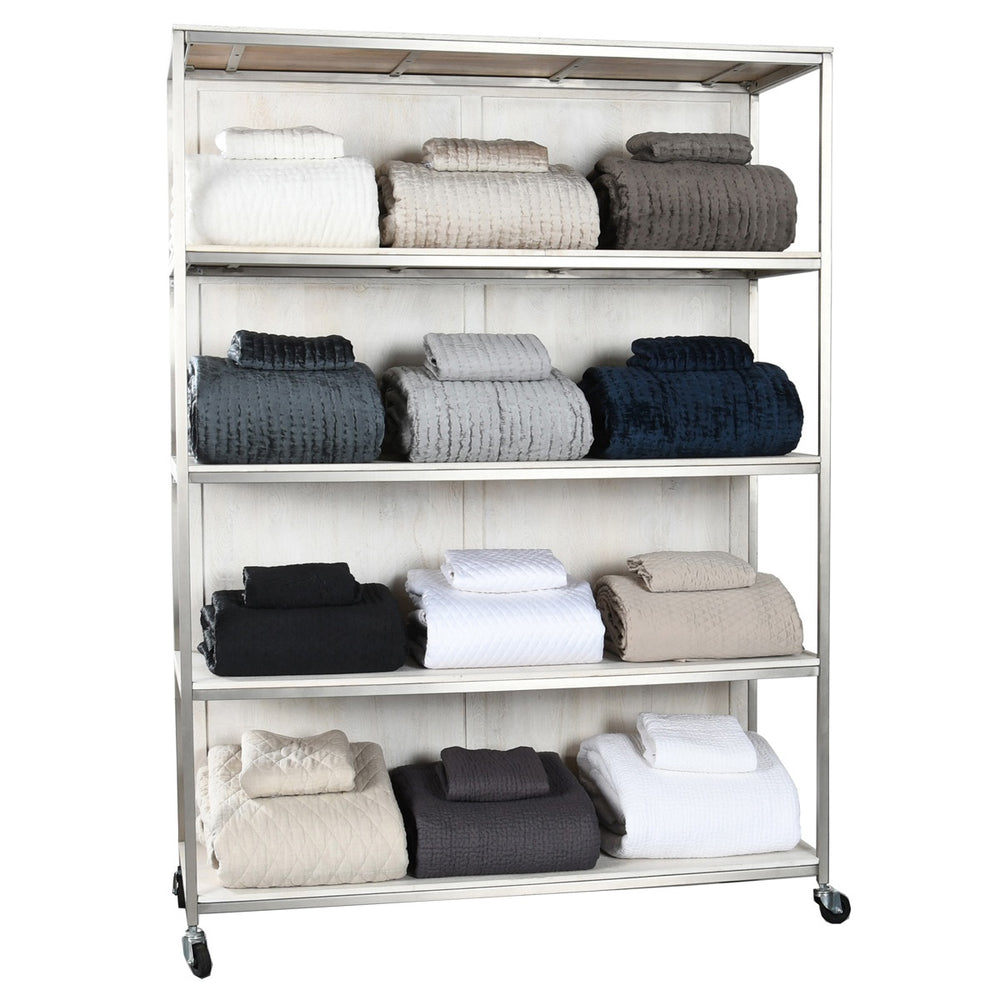 Claremont Rack Silver with Mango Wood Shelves