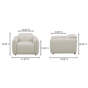 Moe's Eli Power Recliner Chair in Warm White