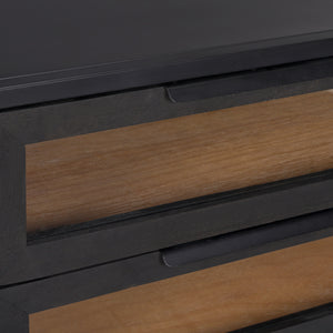 Sloan Black Wood W/Black Metal Frame Side Table