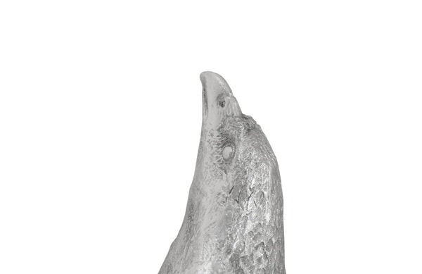 Soaring Eagle Wall Art, Resin, Silver Leaf, Large