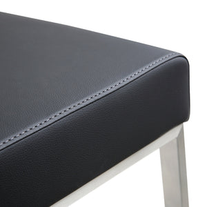 Denmark Black Stainless Steel Counter Stool (Set of 2)
