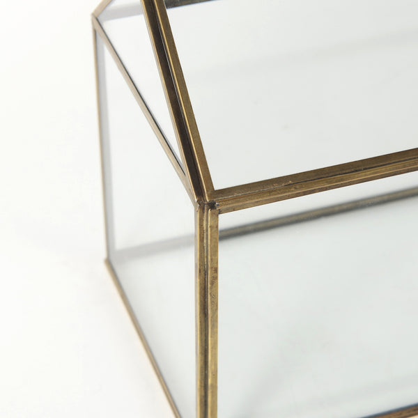 Hutt 16L x 6W x 9H Gold Glass Terrarium Box