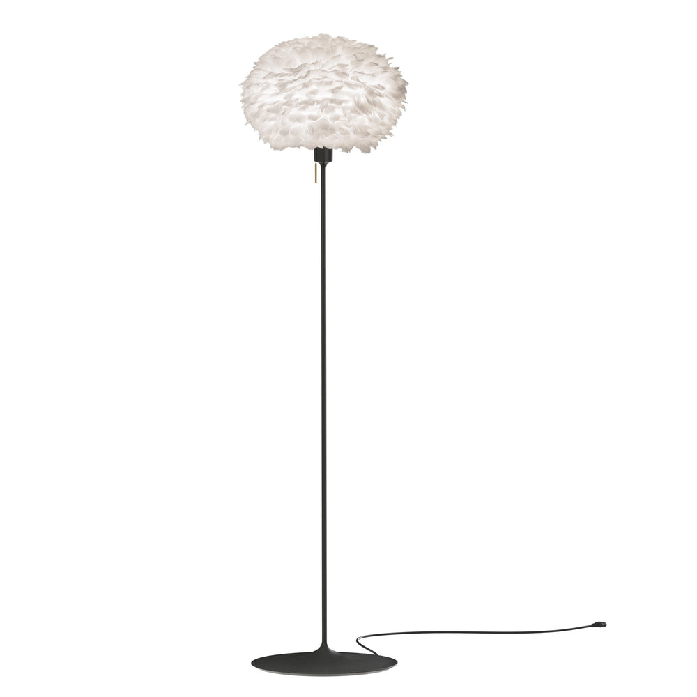 Eos Medium Floor Lamp in White with Black Base