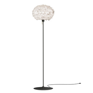 Eos Medium Floor Lamp in White with Black Base