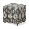 Pallu 18.75"H Dhurrie Cotton Cover w/Four Wooden Legs Ottoman