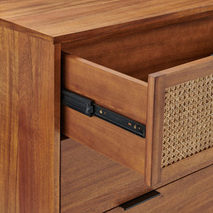 Caine Rattan Chest 3 Drawers In Brown