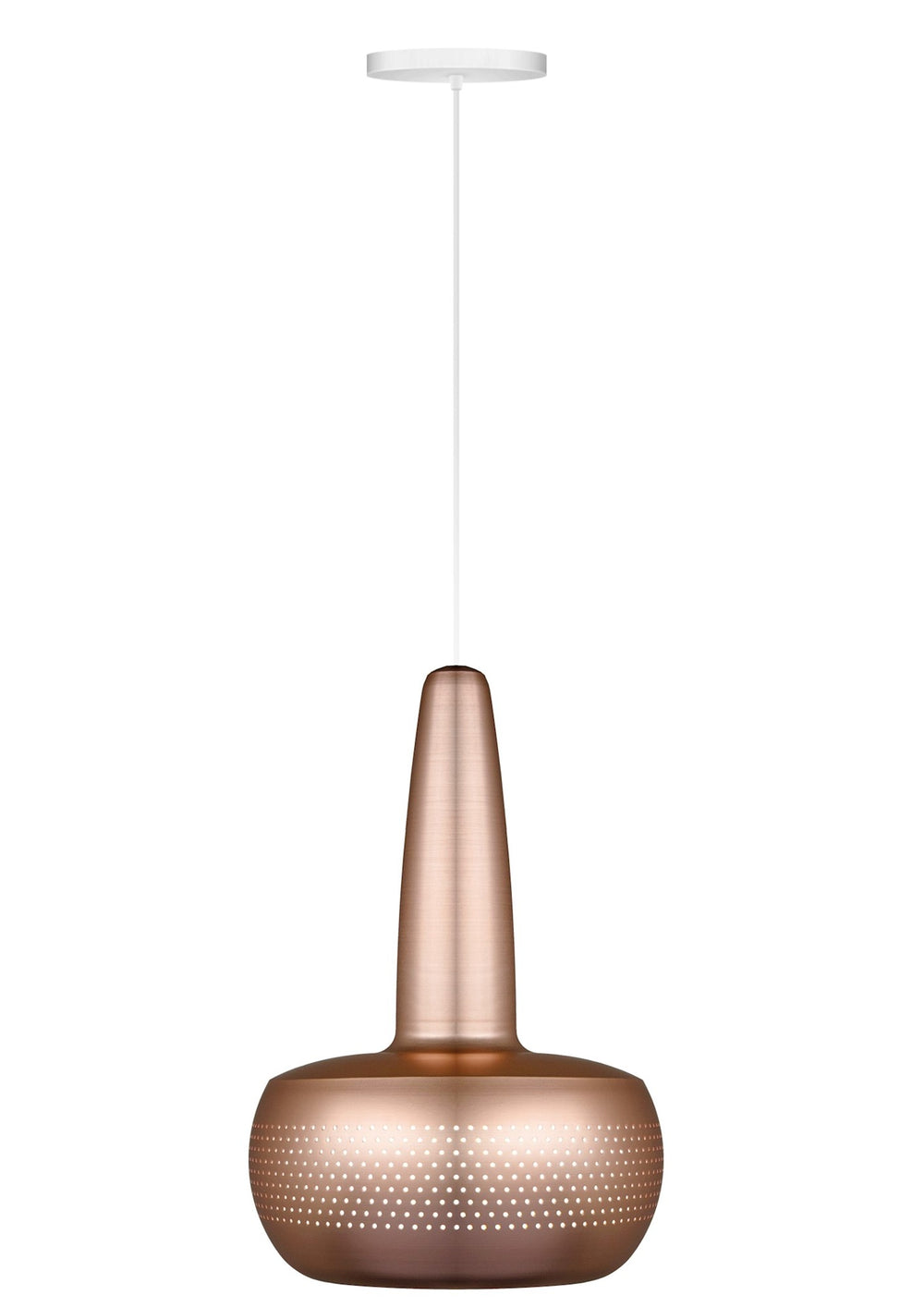 Clava Hardwired Pendant in Copper with White Cord