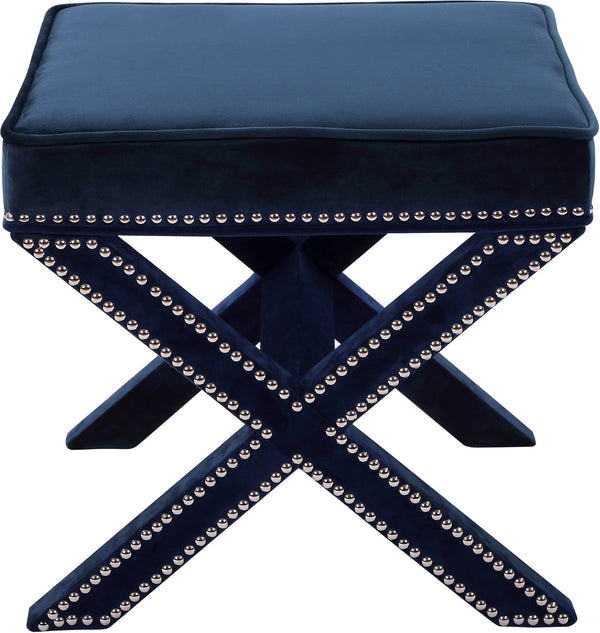 Alan Ottoman/Bench In Navy Velvet