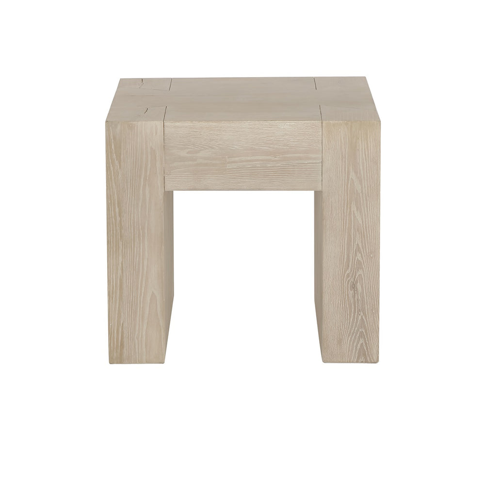 Bristol Solid Wood Square End Table in Aged Cream