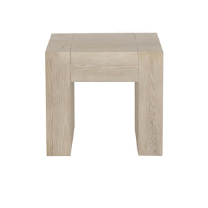 Bristol Solid Wood Square End Table in Aged Cream