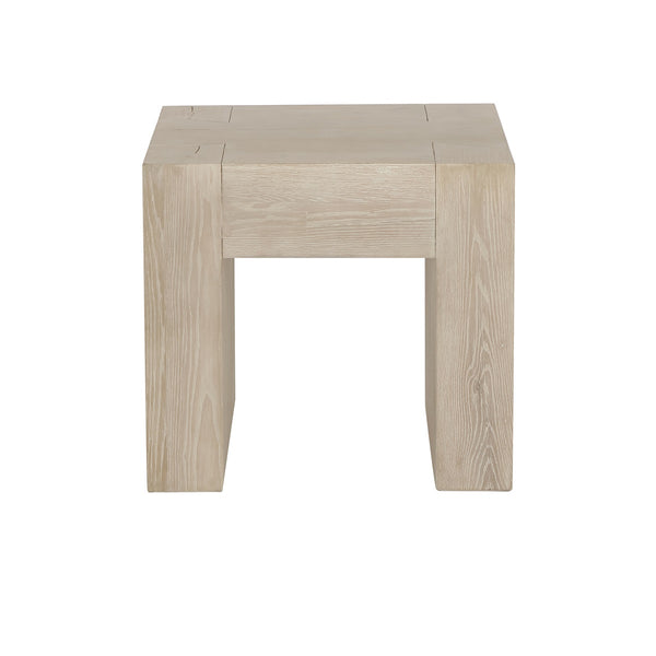 Bristol Solid Wood Square End Table in Aged Cream