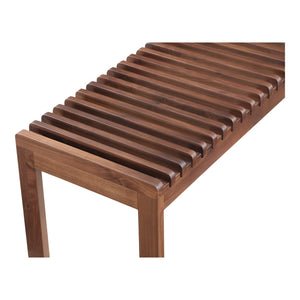 Moe's Rohe Bench in Walnut Brown Solid Wood