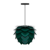 Aluvia Mini Hardwired Pendant in Forest with Black Cord