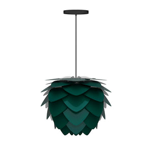 Aluvia Mini Hardwired Pendant in Forest with Black Cord