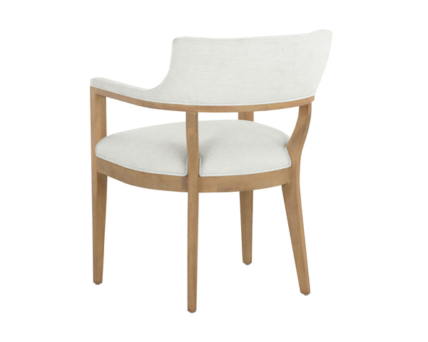 BRYLEA DINING ARMCHAIR - NATURAL - HEATHER IVORY TWEED