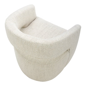 Moe's Barrow Rolling Dining Chair in White Mist