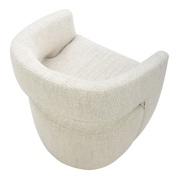 Moe's Barrow Rolling Dining Chair in White Mist