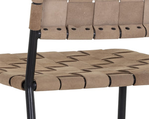 Omari Dining Chair - Black - Light Tan Leather
