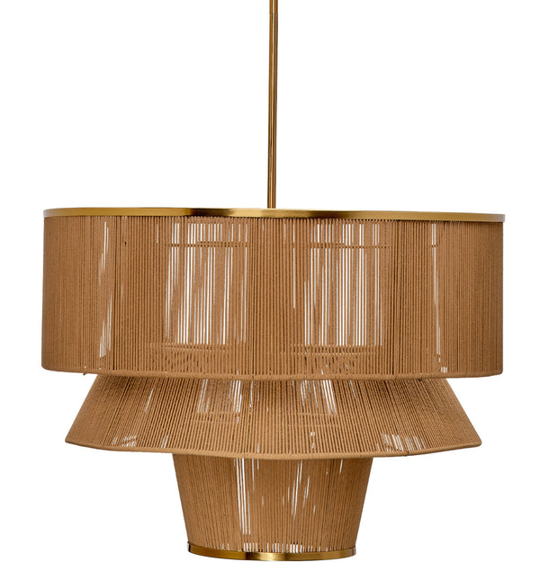 Dimension 1-Light Iron and Cotton Chandelier