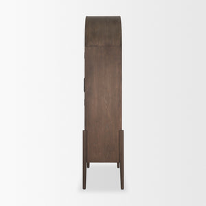 Teva Two Toned Dark w/Light Wood Arched Curio Cabinet