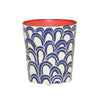 OVAL WASTEBASKET NAVY CREAM AND ORANGE