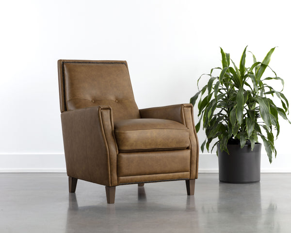 FLORENZI LOUNGE CHAIR - COGNAC LEATHER