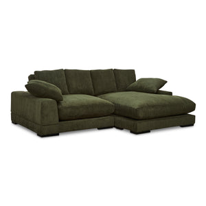 Moe's Plunge Sectional with Flip Chaise in Dark Green