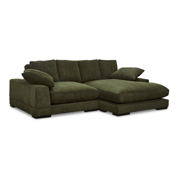 Moe's Plunge Sectional with Flip Chaise in Dark Green