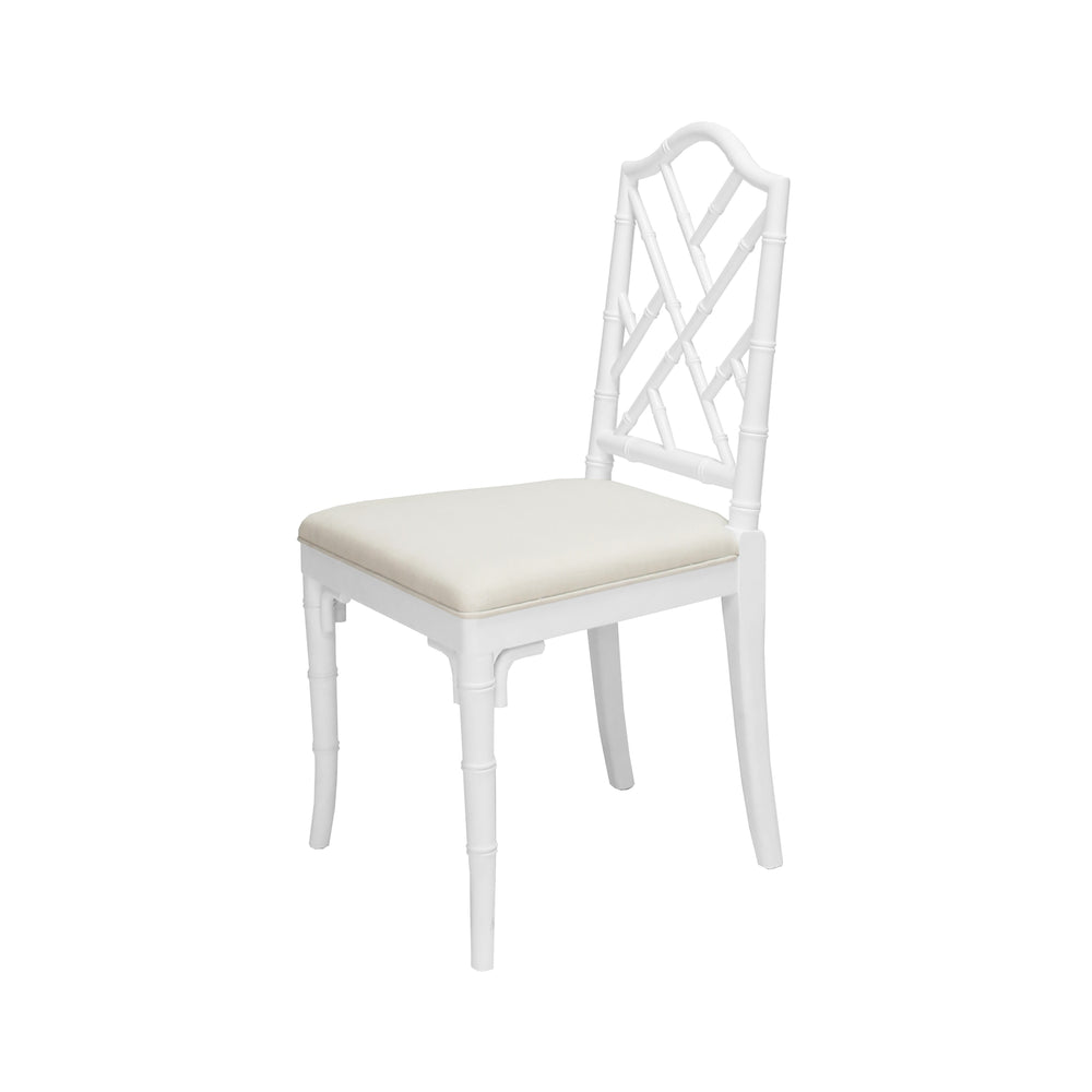 BAMBOO DINING CHAIR IN WHITE  LACQUER