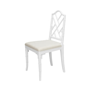 BAMBOO DINING CHAIR IN WHITE  LACQUER