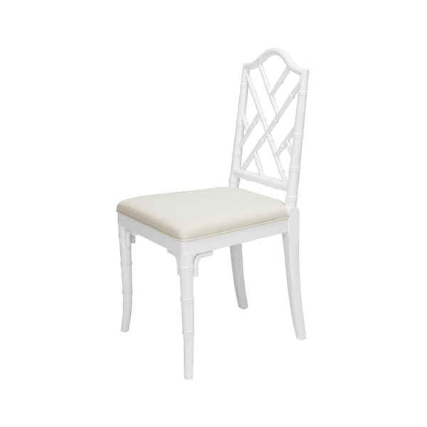 BAMBOO DINING CHAIR IN WHITE  LACQUER