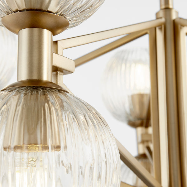 Helios Chandelier in Aged Brass
