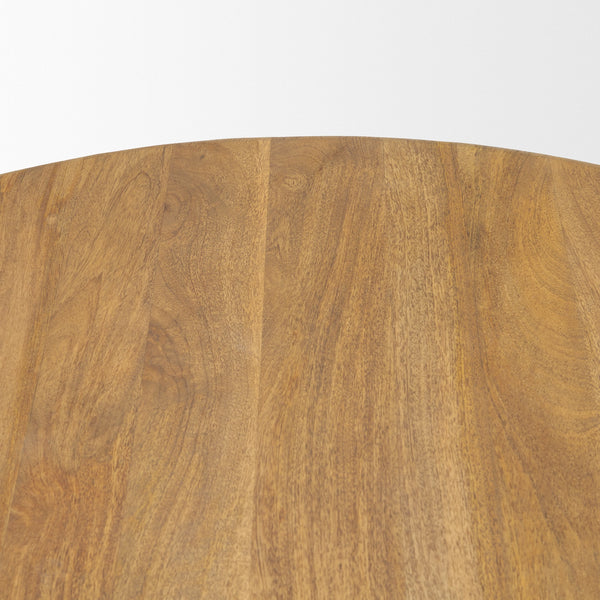 Shima Round Light Brown Wood W/Arched Legs Coffee Table