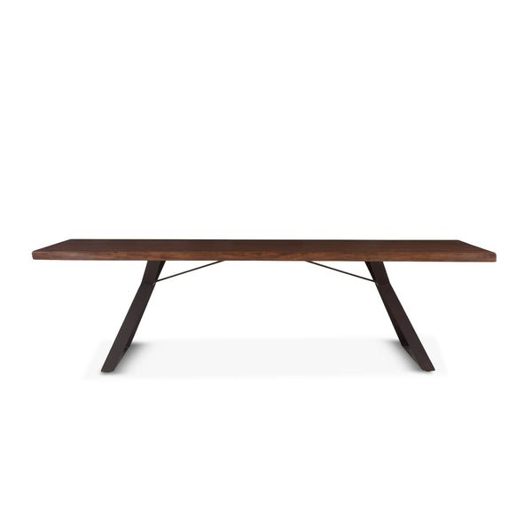 London Loft 106-Inch Acacia Wood Live Edge Dining Table in Walnut Finish