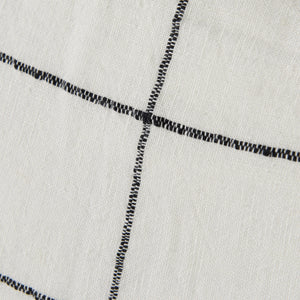 Suzanne 22 x 22 White/Black Square Pattern Decorative Pillow Cover
