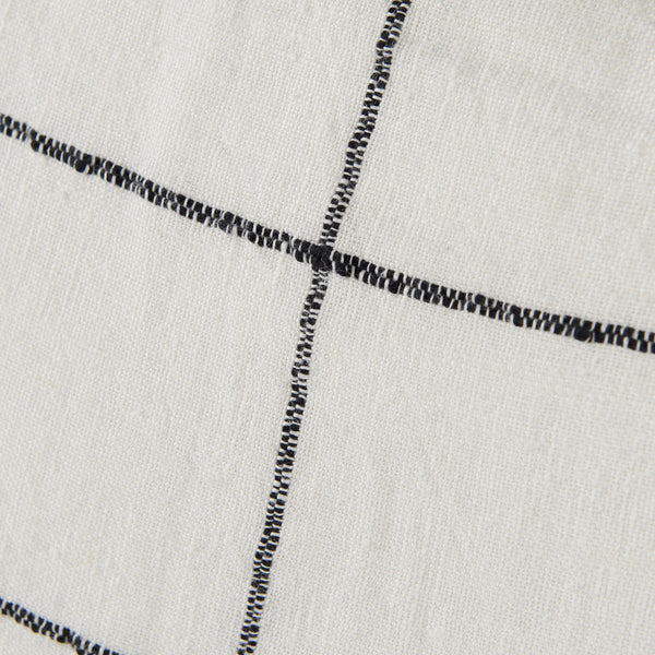 Suzanne 22 x 22 White/Black Square Pattern Decorative Pillow Cover