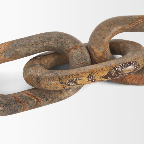 Reinir Red-Brown Marble Chain Link Decorative Object