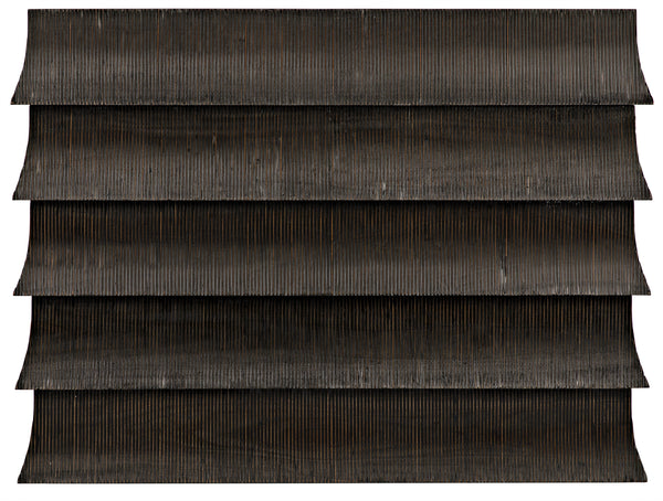 Ava Mahogany Dresser in Hand-Rubbed Black with Light Brown Highlights