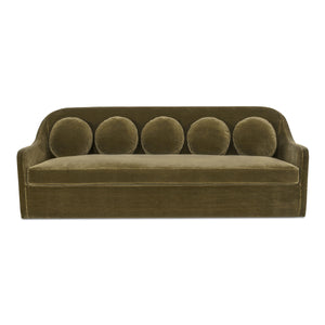 Moe's Rialto Sofa in Dark Green Faux Mohair