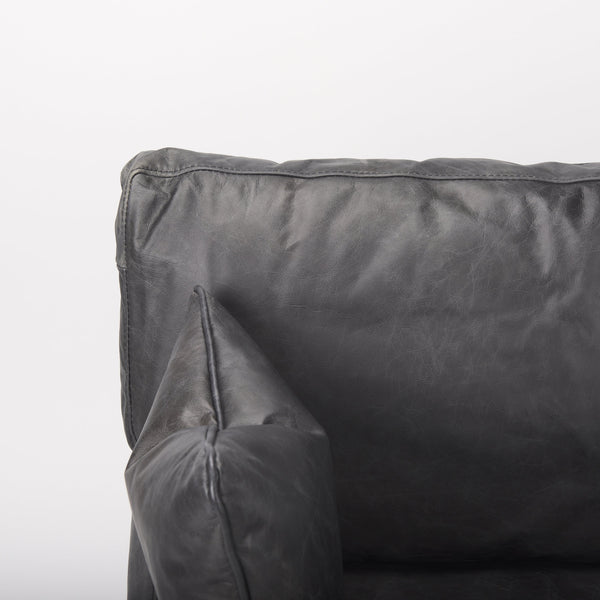 Cochrane 34.5L x 33.0W x 32.5H Black Leather Wrapped Chair