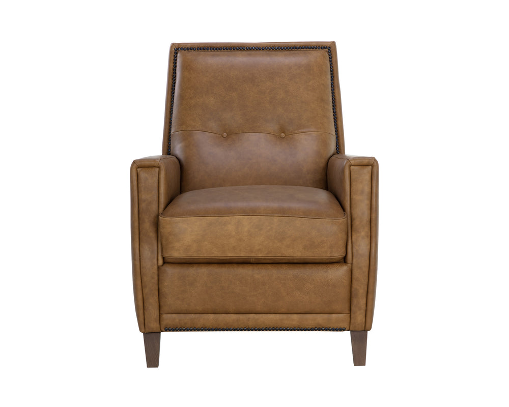 FLORENZI LOUNGE CHAIR - COGNAC LEATHER