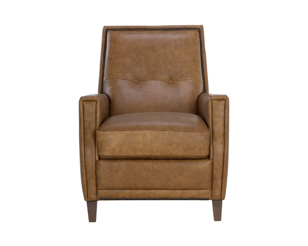 FLORENZI LOUNGE CHAIR - COGNAC LEATHER