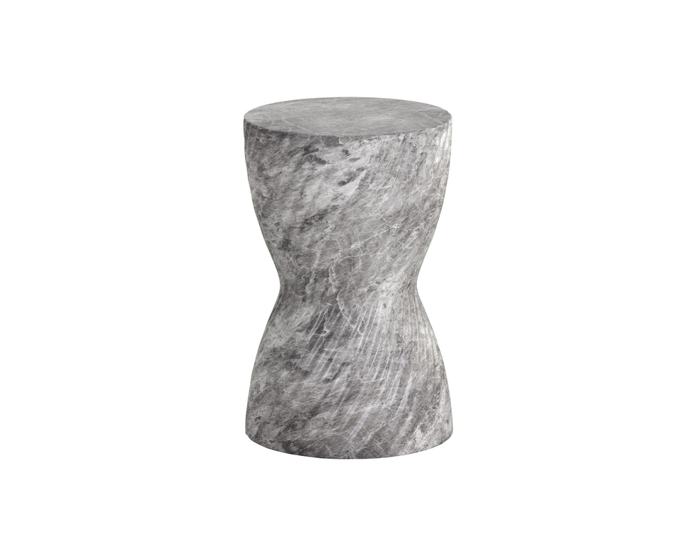 Cara End Table - Marble Look - Grey