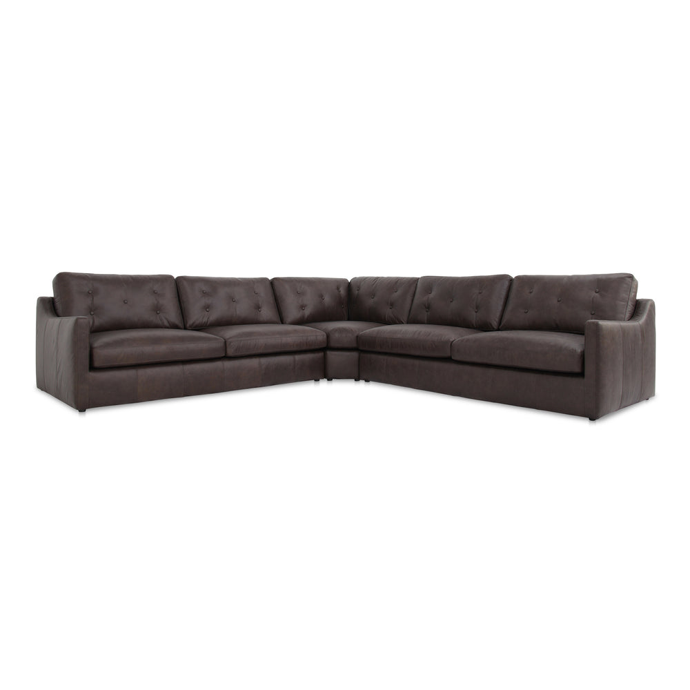Thurlow Corner Modular Sectional in Espresso Brown Leather